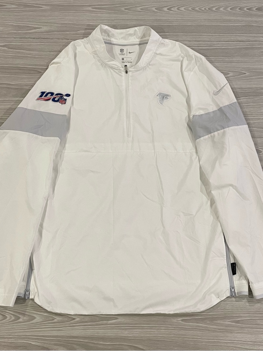 Nike Atlanta Falcons White Windbreaker 100  Anniversary NFL Men’s Size Large